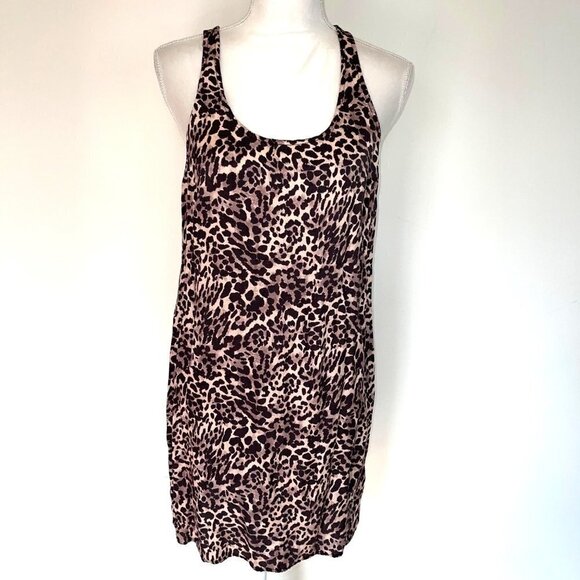 Nation Ltd Paloma Dress Medium M Womens Animal Print Brown Tan Made In USA - Picture 12 of 12